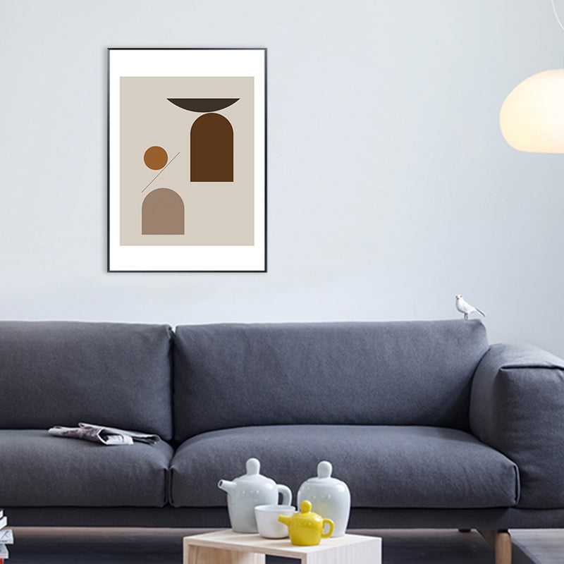 Nordic Geometric Pattern Painting Pastel Color Kitchen Backsplash Wall Art Print Clearhalo 'Arts' 'Canvas Art' 1709235