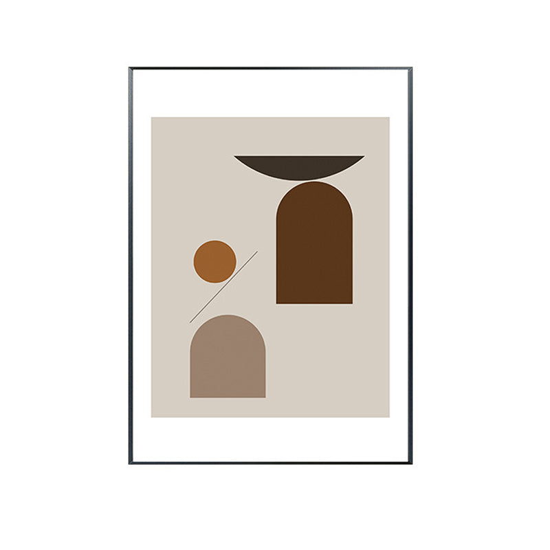 Nordic Geometric Pattern Painting Pastel Color Kitchen Backsplash Wall Art Print Clearhalo 'Arts' 'Canvas Art' 1709236