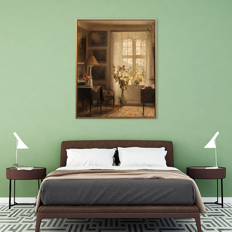 Brown Window Scenery Art Print Rustic Textured Wrapped Canvas for Dining Room (Multiple Size Options) Brown Design 3 Clearhalo 'Arts' 'Canvas Art' 1709237