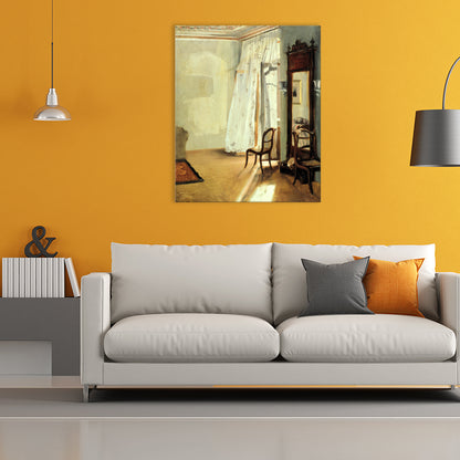 Brown Window Scenery Art Print Rustic Textured Wrapped Canvas for Dining Room (Multiple Size Options) Brown Design 1 Clearhalo 'Arts' 'Canvas Art' 1709248