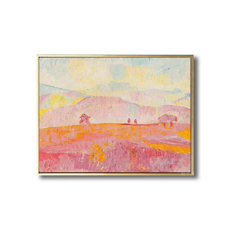 Rustic Pastoral Scenery Wall Decor Living Room Canvas Art in Pink, Multiple Size Options Clearhalo 'Art Gallery' 'Canvas Art' 'Country Art Gallery' 'French Country' 'Rustic' Arts' 1709255