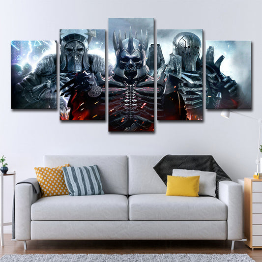 Kids Fictional Skull Troopers Canvas Blue Multi-Piece Wall Art Print for Teens Room Blue Clearhalo 'Art Gallery' 'Canvas Art' 'Kids' Arts' 1709270