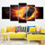 Flame Musical Wall Art Modern Canvas Wall Decor in Black-Yellow, Multi-Piece Black Clearhalo 'Art Gallery' 'Canvas Art' 'Contemporary Art Gallery' 'Modern' Arts' 1709299