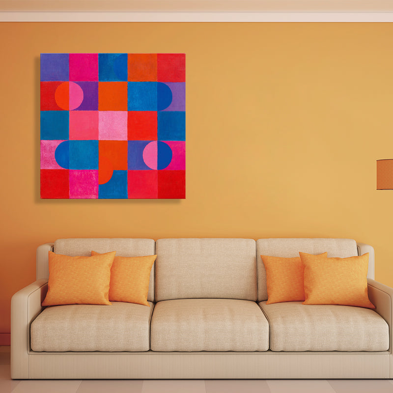Traditional Style Wall Decor Pastel Color Novelty Geometry Painting, Multiple Sizes Clearhalo 'Art Gallery' 'Canvas Art' 'Traditional' Arts' 1709351