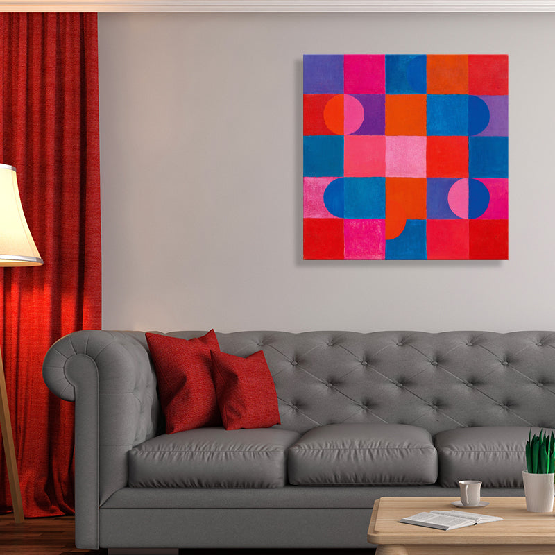 Traditional Style Wall Decor Pastel Color Novelty Geometry Painting, Multiple Sizes Clearhalo 'Art Gallery' 'Canvas Art' 'Traditional' Arts' 1709352