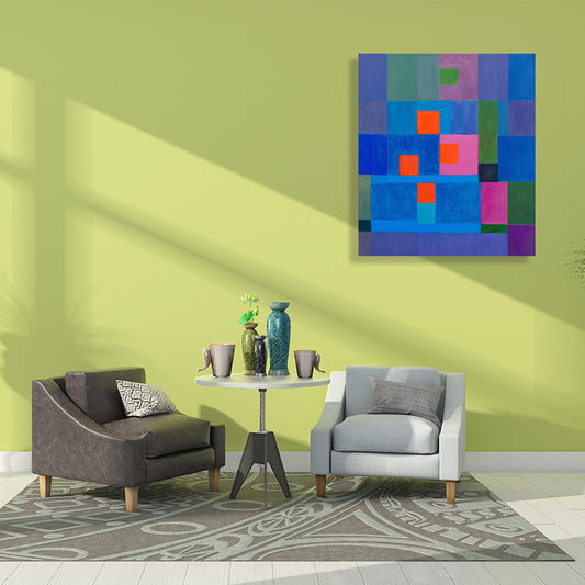 Traditional Style Wall Decor Pastel Color Novelty Geometry Painting, Multiple Sizes Clearhalo 'Art Gallery' 'Canvas Art' 'Traditional' Arts' 1709359