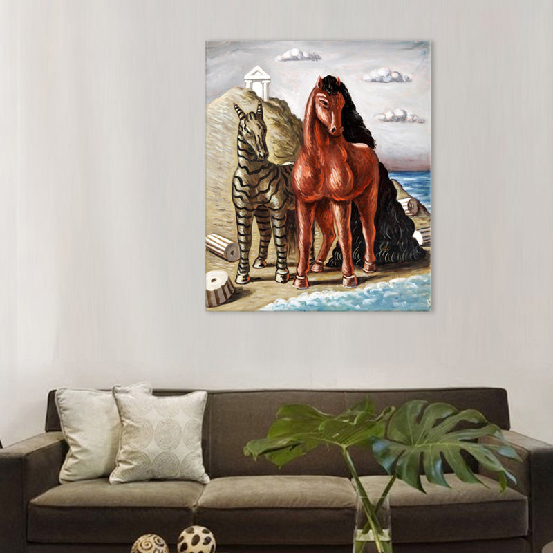 Countryside Still Life Painting Canvas Textured Wall Art in Dark Color for Living Room Clearhalo 'Art Gallery' 'Canvas Art' 'Traditional' Arts' 1709370