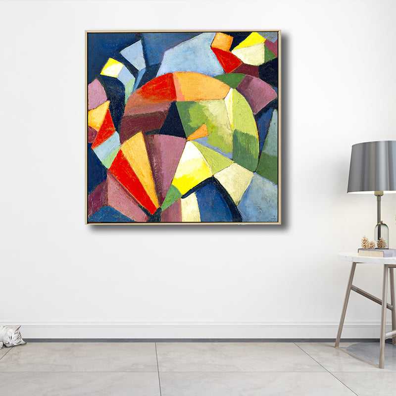 Textured Geometric Art Print Canvas Countryside Square Painting in Pastel Color for Living Room Clearhalo 'Art Gallery' 'Canvas Art' 'Traditional' Arts' 1709407