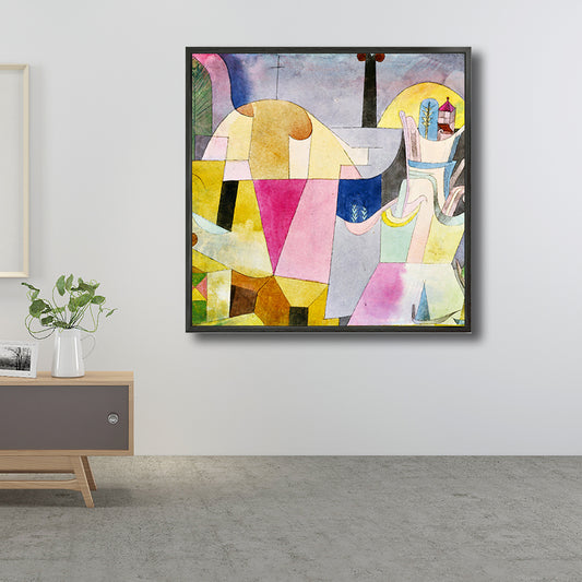 Textured Geometric Art Print Canvas Countryside Square Painting in Pastel Color for Living Room Clearhalo 'Art Gallery' 'Canvas Art' 'Traditional' Arts' 1709414