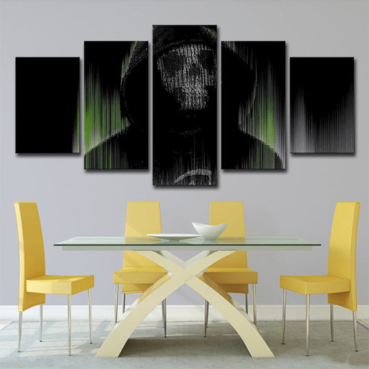 Digital Print Skull Wall Art Black and Green Canvas Wall Decor for Room, Multi-Piece Clearhalo 'Art Gallery' 'Canvas Art' 'Kids' Arts' 1709439