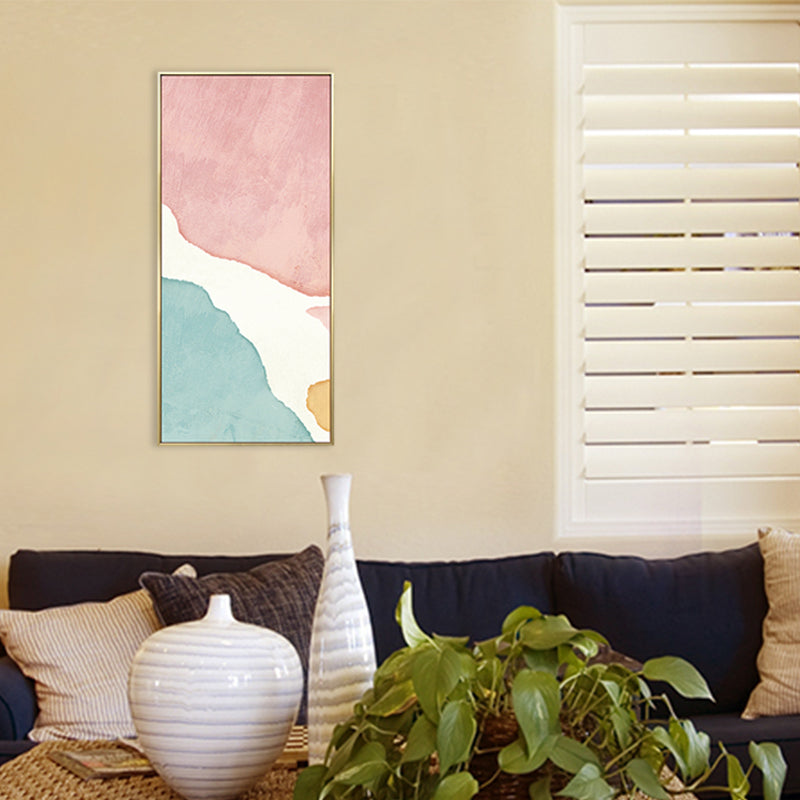 Modern Abstract Pattern Canvas Bathroom Painting in Pink, Multiple Sizes Options Clearhalo 'Art Gallery' 'Canvas Art' 'Contemporary Art Gallery' 'Modern' Arts' 1709461