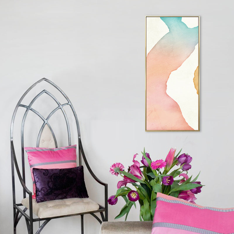 Modern Abstract Pattern Canvas Bathroom Painting in Pink, Multiple Sizes Options Clearhalo 'Art Gallery' 'Canvas Art' 'Contemporary Art Gallery' 'Modern' Arts' 1709468