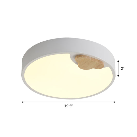 White LED Round Flush Mount Lamp Scandinavian Acrylic Ceiling Light Fixture, 16"/19.5" Width Clearhalo 'Ceiling Lights' 'Close To Ceiling Lights' 'Close to ceiling' 'Flush mount' Lighting' 1709500
