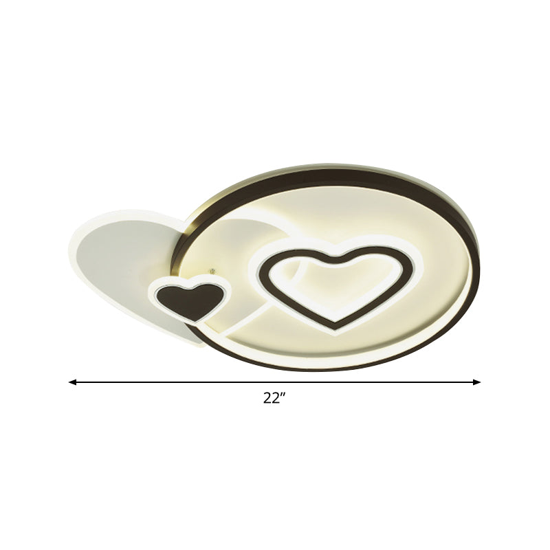Loving Heart/Star Flushmount Lighting Contemporary Acrylic LED Black Ceiling Light Fixture for Sleeping Room Clearhalo 'Ceiling Lights' 'Close To Ceiling Lights' 'Close to ceiling' 'Flush mount' Lighting' 1709574