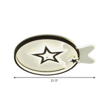 Loving Heart/Star Flushmount Lighting Contemporary Acrylic LED Black Ceiling Light Fixture for Sleeping Room Clearhalo 'Ceiling Lights' 'Close To Ceiling Lights' 'Close to ceiling' 'Flush mount' Lighting' 1709579