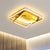 3-Square Frame Ceiling Mounted Light Modernist Metallic LED Gold Flush Lighting Fixture for Living Room Gold Clearhalo 'Ceiling Lights' 'Close To Ceiling Lights' 'Close to ceiling' 'Flush mount' Lighting' 1709768