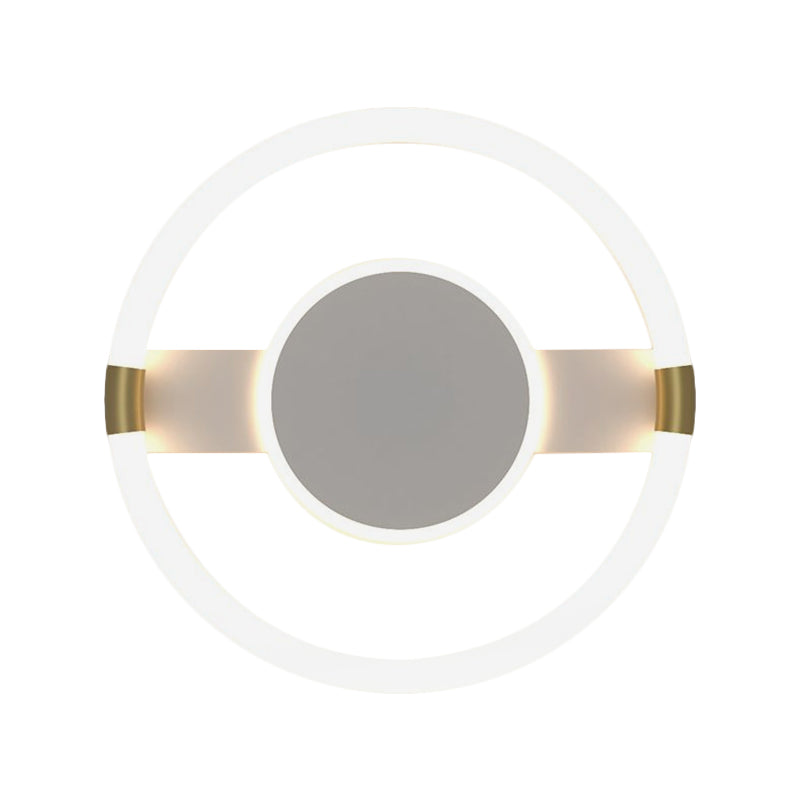 Metal Round Ceiling Light Fixture Minimalist Black/White LED Flush Mount with Rectangle Canopy Clearhalo 'Ceiling Lights' 'Close To Ceiling Lights' 'Close to ceiling' 'Flush mount' Lighting' 1709814