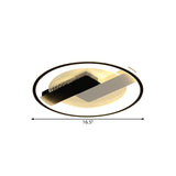 Black Geometric Flush Mount Nordic LED Acrylic Flush Light Fixture for Bedroom, 16.5"/20.5" W Clearhalo 'Ceiling Lights' 'Close To Ceiling Lights' 'Close to ceiling' 'Flush mount' Lighting' 1709824