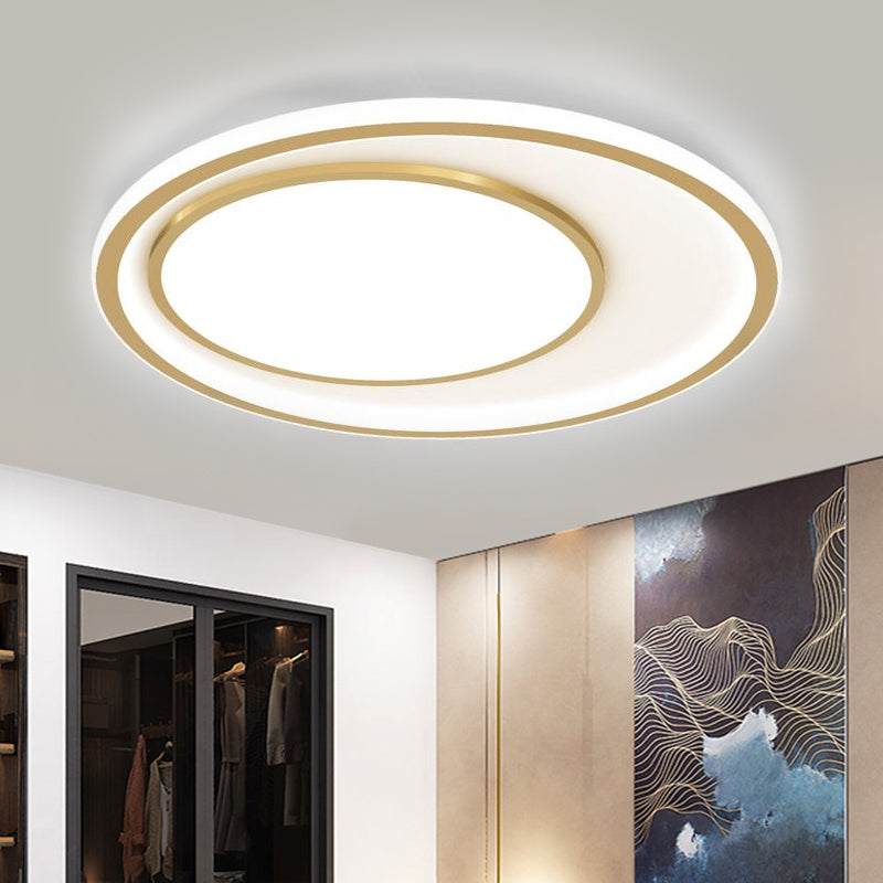 Rounded Flush Ceiling Light Modernism Acrylic 16.5"/20.5" Wide LED Gold Flush Mount Lighting Clearhalo 'Ceiling Lights' 'Close To Ceiling Lights' 'Close to ceiling' 'Flush mount' Lighting' 1709827