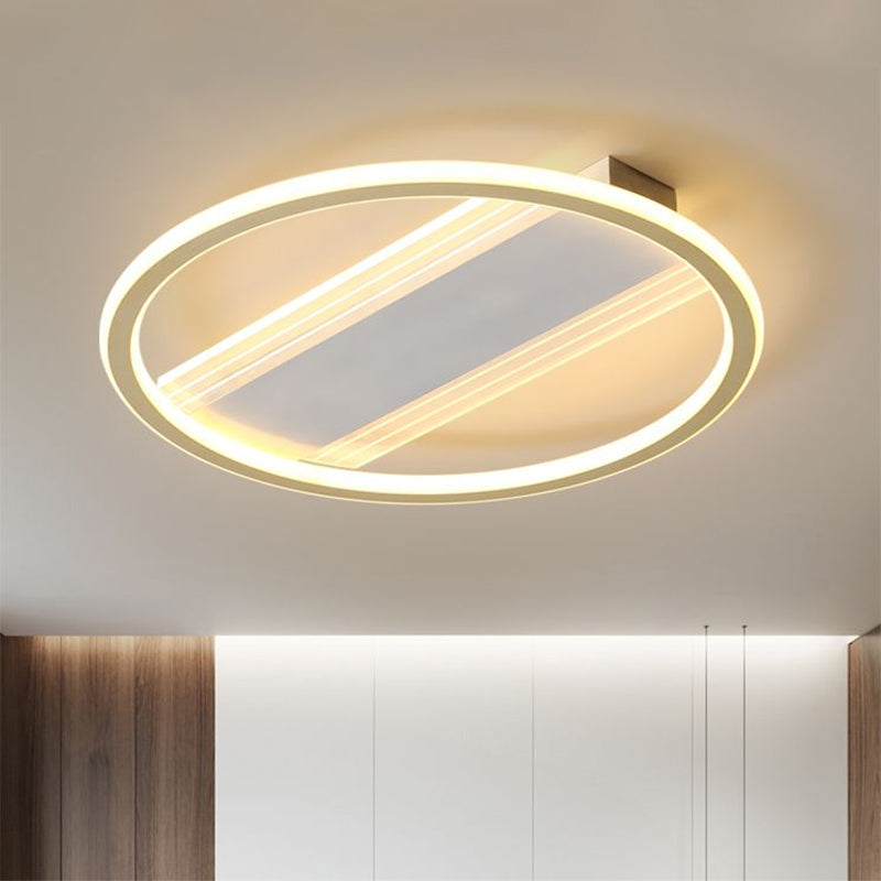 Circular Bedroom Flush Light Metallic LED Modernist Flush Mount Lamp in Gold, 16.5"/20.5" Width Gold Clearhalo 'Ceiling Lights' 'Close To Ceiling Lights' 'Close to ceiling' 'Flush mount' Lighting' 1709831