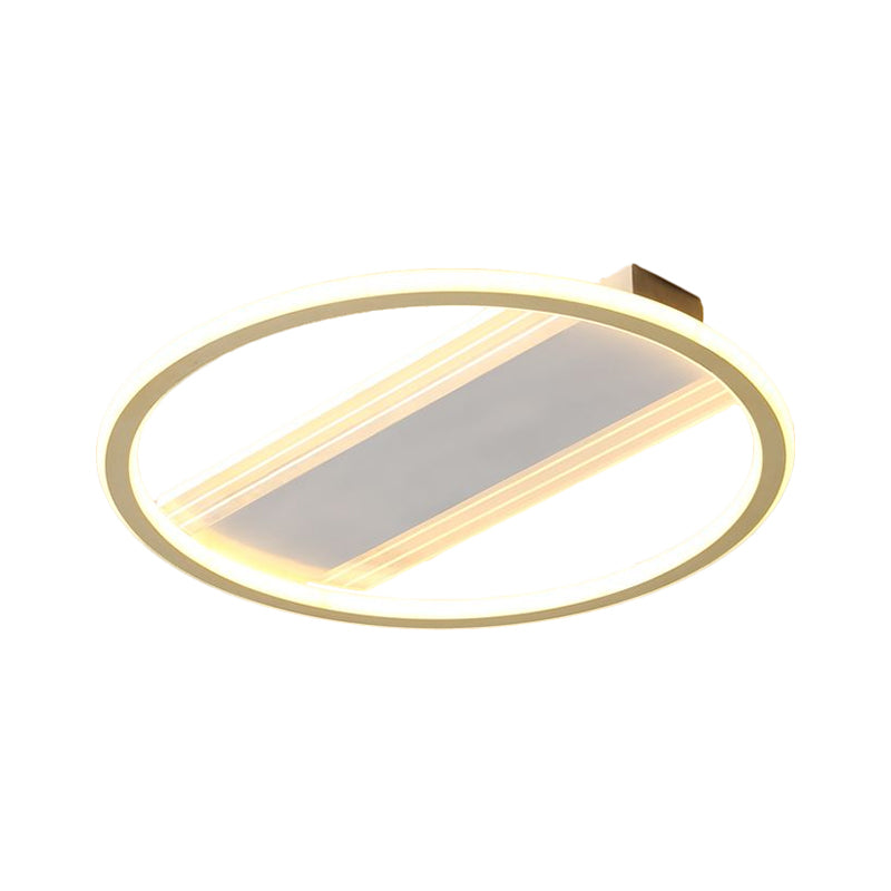 Circular Bedroom Flush Light Metallic LED Modernist Flush Mount Lamp in Gold, 16.5"/20.5" Width Clearhalo 'Ceiling Lights' 'Close To Ceiling Lights' 'Close to ceiling' 'Flush mount' Lighting' 1709833