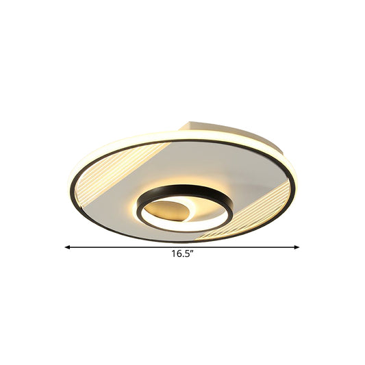Acrylic Round Flush Light Fixture Modern LED Black Flush Mount Lamp for Bedroom, 16.5"/20.5" Wide Clearhalo 'Ceiling Lights' 'Close To Ceiling Lights' 'Close to ceiling' 'Flush mount' Lighting' 1709848