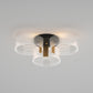 Black-Gold Round Semi Flush Simple 2/3/5 Lights Acrylic Ceiling Mount Light Fixture for Parlor Clearhalo 'Ceiling Lights' 'Close To Ceiling Lights' 'Close to ceiling' 'Semi-flushmount' Lighting' 1709979