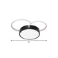 Round Close to Ceiling Lighting Modernism Metal LED Bedroom Flush Mount Lamp in Black-White, 16"/19.5"/23.5" Wide Clearhalo 'Ceiling Lights' 'Close To Ceiling Lights' 'Close to ceiling' 'Semi-flushmount' Lighting' 1710025