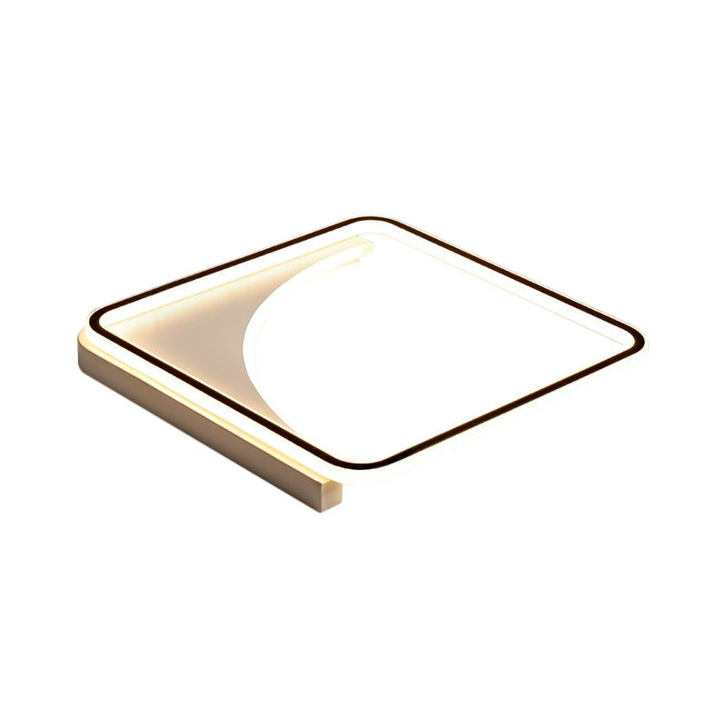 Metal Square Flushmount Lighting Modern LED Flush Light Fixture in Black, 16.5"/20.5" Wide Clearhalo 'Ceiling Lights' 'Close To Ceiling Lights' 'Close to ceiling' 'Flush mount' Lighting' 1710111