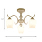 18.5"/24.5" W White 6-Light Ceiling Lamp Countryside Opaline Glass Cone Semi Flush Chandelier Clearhalo 'Ceiling Lights' 'Close To Ceiling Lights' 'Close to ceiling' 'Glass shade' 'Glass' 'Island Lights' 'Semi-flushmount' Lighting' 1710313