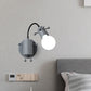 Robot Wall Mount Lighting Nordic Style Metal 1 Head Grey/White/Green Wall Lamp Fixture with Swing Arm Clearhalo 'Wall Lamps & Sconces' 'Wall Lights' Lighting' 1710438