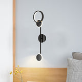 Metallic Round LED Wall Sconce Lighting Contemporary 2/3/4 Lights Wall Mount Lamp in Black Clearhalo 'Cast Iron' 'Glass' 'Industrial' 'Modern wall lights' 'Modern' 'Tiffany' 'Traditional wall lights' 'Wall Lamps & Sconces' 'Wall Lights' Lighting' 1710598