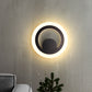 Round Bedroom Wall Sconce Light Metal LED Contemporary Wall Mounted Lamp in Black, Warm/White Light Clearhalo 'Cast Iron' 'Glass' 'Industrial' 'Modern wall lights' 'Modern' 'Tiffany' 'Traditional wall lights' 'Wall Lamps & Sconces' 'Wall Lights' Lighting' 1710624