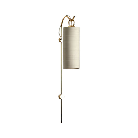 Fabric Cylinder Wall Sconce Light Modernist 1-Light Wall Lighting Fixture in White/Green, Warm/Yellow Light Clearhalo 'Cast Iron' 'Glass' 'Industrial' 'Modern wall lights' 'Modern' 'Tiffany' 'Traditional wall lights' 'Wall Lamps & Sconces' 'Wall Lights' Lighting' 1710654