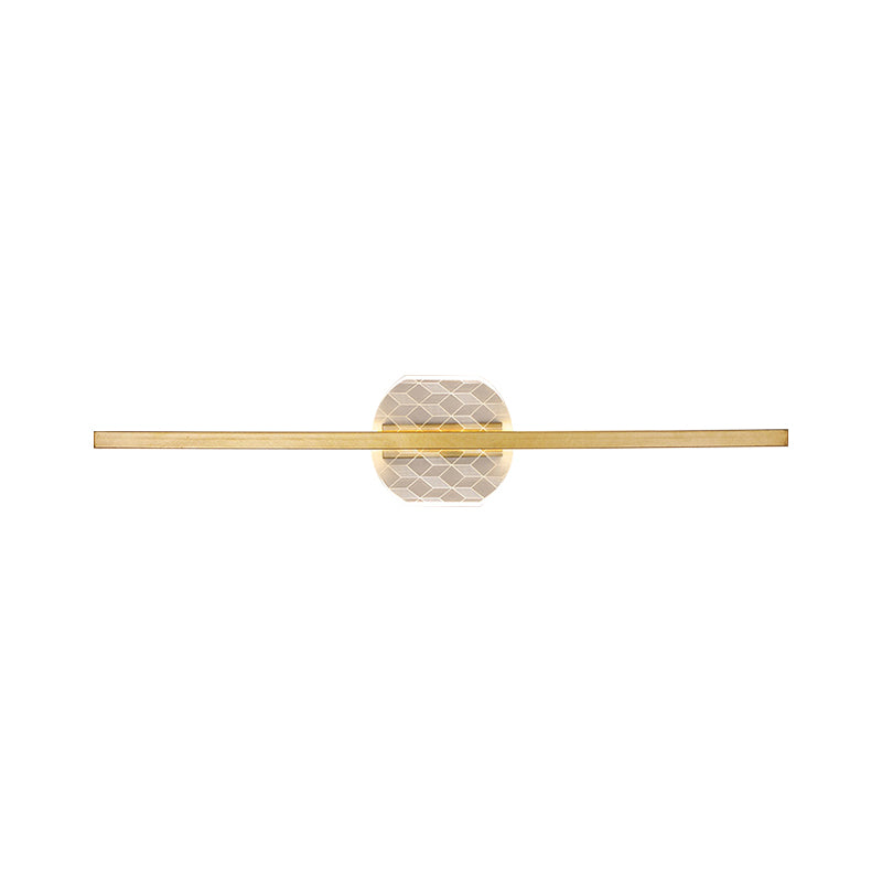 Metal Linear Wall Mount Lighting Modern LED Gold Wall Mounted Light in Warm/White Light, 23.5"/31.5" Width Clearhalo 'Cast Iron' 'Glass' 'Industrial' 'Modern wall lights' 'Modern' 'Tiffany' 'Traditional wall lights' 'Wall Lamps & Sconces' 'Wall Lights' Lighting' 1710662