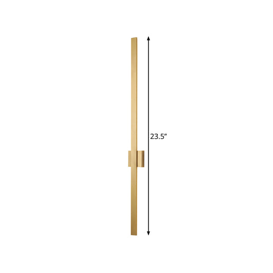 Acrylic Rectangle Wall Mount Lighting Nordic 23.5"/31.5" Wide LED Wall Light Sconce in Gold, Warm/White Light Clearhalo 'Cast Iron' 'Glass' 'Industrial' 'Modern wall lights' 'Modern' 'Tiffany' 'Traditional wall lights' 'Wall Lamps & Sconces' 'Wall Lights' Lighting' 1710688