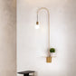 Gooseneck Metallic Wall Light Fixture Minimalist 1-Head Black/White/Gold Wall Sconce Lighting with Bulb Gold Clearhalo 'Cast Iron' 'Glass' 'Industrial' 'Modern wall lights' 'Modern' 'Tiffany' 'Traditional wall lights' 'Wall Lamps & Sconces' 'Wall Lights' Lighting' 1710716