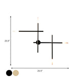 Metallic Crossed Lines Wall Light Fixture Contemporary Black/Gold LED Wall Lighting Ideas Clearhalo 'Cast Iron' 'Glass' 'Industrial' 'Modern wall lights' 'Modern' 'Tiffany' 'Traditional wall lights' 'Wall Lamps & Sconces' 'Wall Lights' Lighting' 1710735