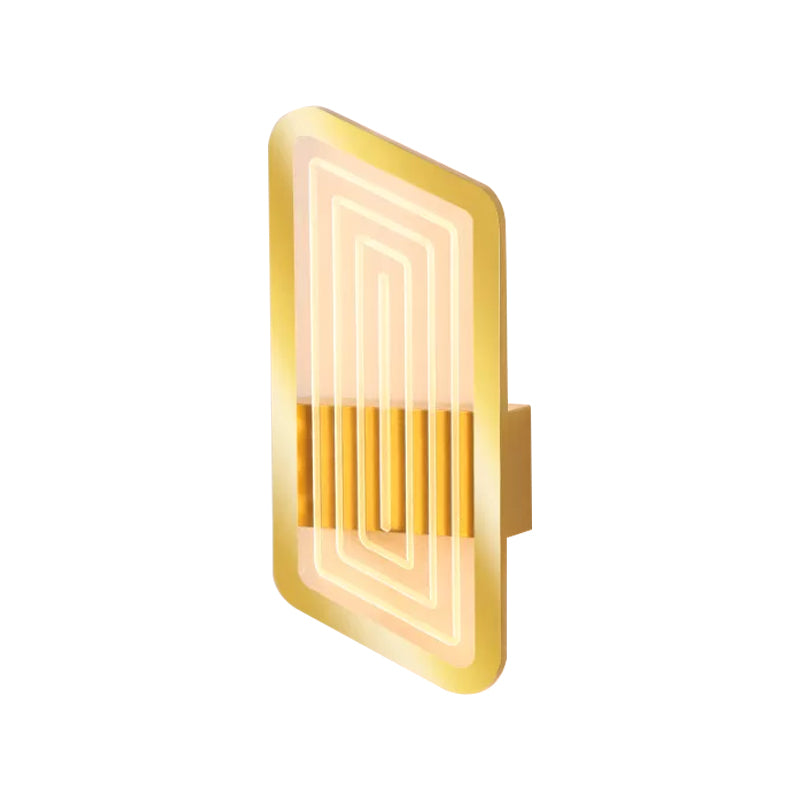 Black/Gold Rectangular Wall Light Fixture Nordic Metallic Wall Sconce Lighting in Warm/White Light, 12.5"/19.5" Wide Clearhalo 'Cast Iron' 'Glass' 'Industrial' 'Modern wall lights' 'Modern' 'Tiffany' 'Traditional wall lights' 'Wall Lamps & Sconces' 'Wall Lights' Lighting' 1710751