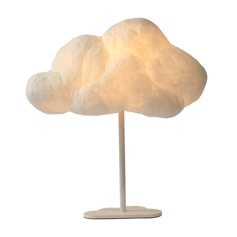 Cloud Night Table Lamp Minimalism Silk 1 Light White Task Lighting for Children Bedroom Clearhalo 'Lamps' 'Table Lamps' Lighting' 1710804