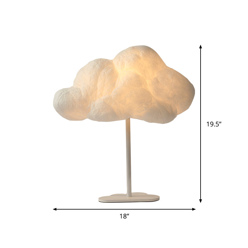 Cloud Night Table Lamp Minimalism Silk 1 Light White Task Lighting for Children Bedroom Clearhalo 'Lamps' 'Table Lamps' Lighting' 1710805