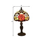 Domed Table Light 1 Light Hand Cut Glass Tiffany Style Rose Patterned Nightstand Lamp for Bedroom Clearhalo 'Lamps' 'Table Lamps' Lighting' 1710853