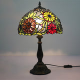 1-Bulb Bowl Table Lamp Mediterranean Green Finish Hand Cut Glass Night Lighting with Flower Pattern Green Clearhalo 'Lamps' 'Table Lamps' Lighting' 1710910