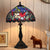 Stained Glass Brass Reading Light Bowl 1 Light Mediterranean Flower Patterned Nightstand Lamp Brass Clearhalo 'Lamps' 'Table Lamps' Lighting' 1710926