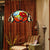 3 Bulbs Bloom Ceiling Lamp Victorian Red/Yellow/Red-Yellow-Blue-Green Stained Glass Ceiling Pendant Light with Adjustable Metal Chain Red Clearhalo 'Ceiling Lights' 'Chandeliers' 'Close To Ceiling Lights' 'Glass shade' 'Glass' 'Industrial' 'Middle Century Chandeliers' 'Tiffany Chandeliers' 'Tiffany close to ceiling' 'Tiffany' Lighting' 171093