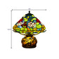 Stained Glass Conic Table Lamp Mediterranean 3 Heads Green Lotus Patterned Night Lighting for Bedroom Clearhalo 'Lamps' 'Table Lamps' Lighting' 1710988