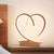 Loving Heart Wooden Night Table Light Simplicity Black/White/Wood LED Desk Lighting for Sleeping Room Wood Clearhalo 'Lamps' 'Table Lamps' Lighting' 1711065