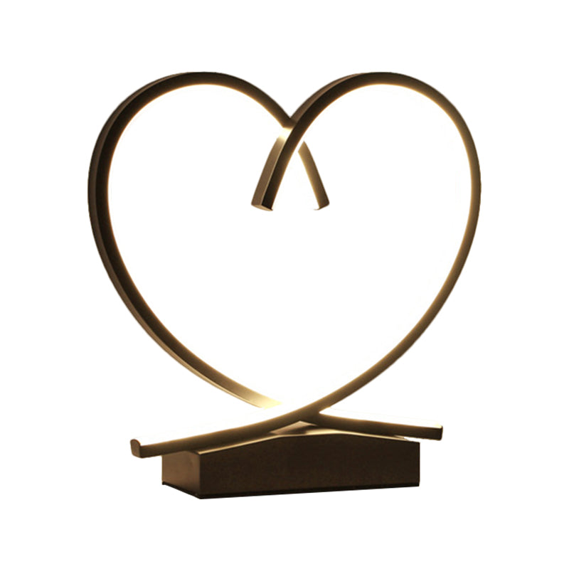Loving Heart Wooden Night Table Light Simplicity Black/White/Wood LED Desk Lighting for Sleeping Room Clearhalo 'Lamps' 'Table Lamps' Lighting' 1711077
