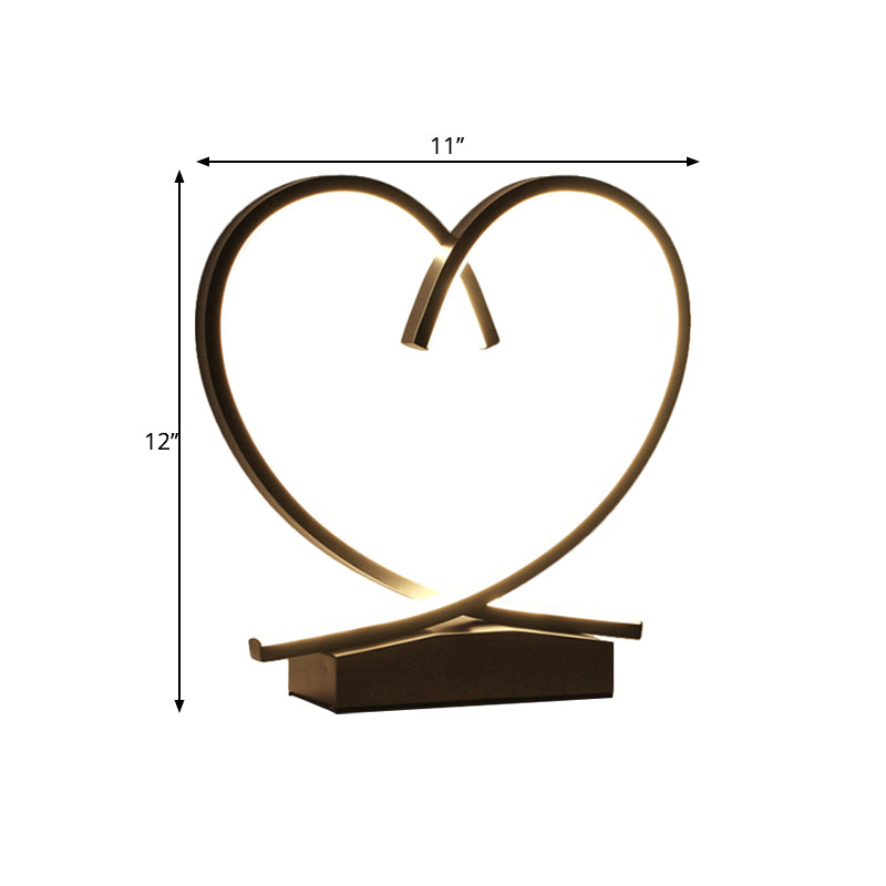 Loving Heart Wooden Night Table Light Simplicity Black/White/Wood LED Desk Lighting for Sleeping Room Clearhalo 'Lamps' 'Table Lamps' Lighting' 1711078