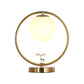 Ball Bedside Nightstand Light Opal Glass 1-Bulb Retro Style Desk Lamp with Metal Deer Deco in Gold Clearhalo 'Lamps' 'Table Lamps' Lighting' 1711085